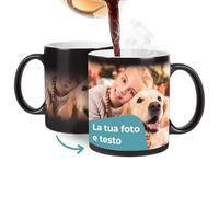 Cimpress Tazza magica con foto e testo stampato, tazza cambia colore fai da te, Magic Mug in ceramica, 325 ml, interno nero, regalo per la festa della mamma, festa del papà