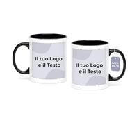 Cimpress Tazza personalizzata con foto e testo, 10 pezzi, 325 ml, Nero