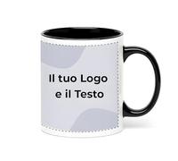 Cimpress Tazza personalizzata con foto e testo (set da 1 pezzi), 325 ml, Nero, tazza da caffè con nome, tazze aziendali con logo personalizzato, gadget pubblicitari, regalo aziendale, collega