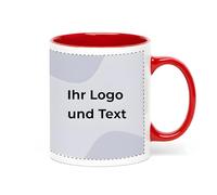 Cimpress Tazza personalizzata con foto e testo (set da 1 pezzi), 325 ml, Rosso, tazza da caffè con nome, tazze aziendali con logo personalizzato, gadget pubblicitari, regalo aziendale, collega