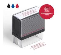 Cimpress Timbro Auto-Inchiostrante Personalizzato con Testo, per Nome, Indirizzo o Azienda, 5,7 x 2,1 cm, Inchiostro Rosso, Ideale per Documenti, Fatture e Ufficio
