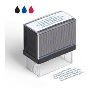Cimpress Timbro Auto-Inchiostrante Personalizzato con Testo, per Nome, Indirizzo o Azienda, 6,7 x 2,8 cm, Inchiostro Blu, Ideale per Documenti, Fatture e Ufficio