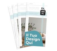 Cimpress Volantini Personalizzati Ritratto DL, Stampa Fronte su Carta Opaca, Confezione da 500, Carica il Tuo Design per Eventi o Promozioni