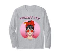 Cina, Bandiera Cinese, Ragazza Cinese, Ragazze Cinesi Donne Maglia a Manica