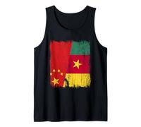 Cina Camerun Mezza Bandiera Antenati Camerun Cinese Canotta