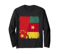 Cina Camerun Mezza Bandiera Antenati Camerun Cinese Maglia a Manica