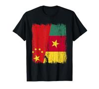 Cina Camerun Mezza Bandiera Antenati Camerun Cinese Maglietta