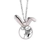 Cina Capolavoro Cinese Pellegrinaggio Disegno Coniglio Collana Ciondolo Bunny Animal Jewelry Gift