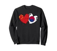 Cina Corea del Sud Cuore Bandiere Cinese Corea del Sud Corea Felpa