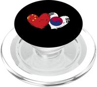 Cina Corea del Sud Cuore Bandiere Cinese Corea Del Sud Corea PopSockets PopGrip per MagSafe