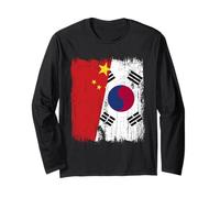 Cina Corea del Sud Half Flag Maglia Corea del Sud Cinese Maglia a Manica