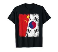 Cina Corea del Sud Half Flag Maglia Corea del Sud Cinese Maglietta