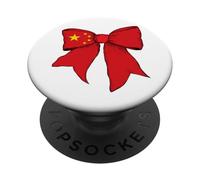 Cina Fiocco Fiocco Coquette Ragazza Bandiera Orgoglio Cin PopSockets PopGrip Adesivo