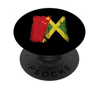 Cina Giamaica Mezza Bandiera Cinese Giamaicano Heritage PopSockets PopGrip Adesivo