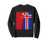 Cina Islanda Mezza Bandiera Maglia Islandese Cinese Felpa