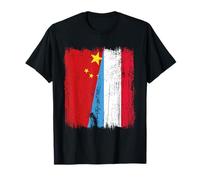 Cina Lussemburgo Mezza Bandiera Maglia Lussemburghese Cinese Maglietta