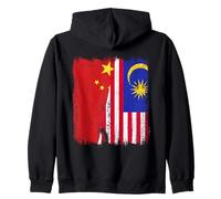 Cina Malesia Half Flag Chinese Malaysian Heritage Jersey Felpa con Cappuccio