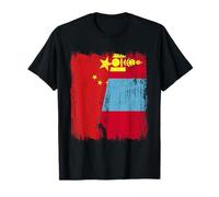 Cina Mongolia Half Flag Maglia mongola cinese Maglietta
