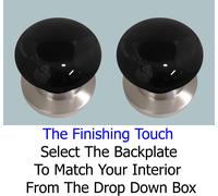 Cina / Pomello Porta Mortasa in Porcellana Classico Nero 60mm (Coppia)