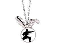 Cina Shaolin Stick Kung Fu Cultura Coniglio Collana Ciondolo Bunny Animal Jewelry Gift