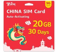 Cina SIM Card 30 giorni | 20 GB di dati ad alta velocità | Attivazione automatica | Condivisione hotspot consentita | Supporto Google, Facebook, Whats app e altro ancora. Solo dati Nessuna voce.