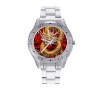 Cina Tradizione Drago Uomo Affari Orologio Moda In Acciaio Inox Orologi Da Polso Personalizzato Facile Leggere Orologi per Le Donne