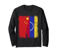 Cina Venezuela Half Flag Maglia venezuelana cinese Maglia a Manica