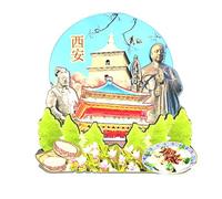 Cina Xian Magnete Frigorifero Magnete In Legno 3D Monumenti Viaggi Da Collezione Souvenir Decorazione Fatto A Mano -48