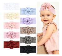 Cinaci Confezione da 10 fasce elastiche super morbide con grandi fiocchi per capelli, accessori per bambine e bambine