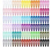 Cinaci confezione da 120 fermagli in 30 colori assortiti, antiscivolo, fermagli per capelli a scatto in metallo fai-da-te da 5 cm, accessori per capelli per neonati, bambini, adolescenti, bambine e