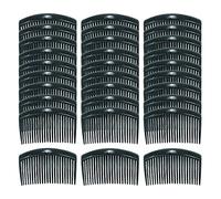Cinaci - Confezione da 30 pettini laterali in plastica per capelli con 23 denti, per capelli fai da te, con clip per capelli, accessori per donne e spose, velo (nero)