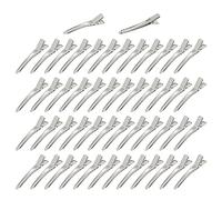 Cinaci Confezione da 50 fermagli per capelli a coccodrillo in argento massiccio da 5 cm, per donne e bambine, accessori per capelli