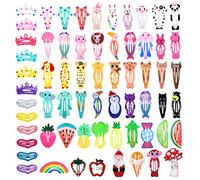 Cinaci Confezione da 64 fermagli per capelli con motivo a forma di frutta a forma di animale, antiscivolo, in metallo, per capelli, per bambini, ragazzi, ragazze, animali domestici, cani