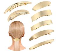 Cinaci Confezione da 7 fermagli per capelli semplici ed eleganti, in metallo dorato, decorativi, per donne e ragazze