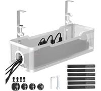 Cinati Sotto la Scrivania Cavo di Gestione Nero, Vassoio Cavo Con Morsetto Senza Trapano per Ufficio - Scatola di Gestione dei Cavi da Scrivania