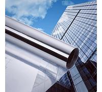 Cinbee Pellicola di Protezione Solare per finestre Interne o Esterne autoadesiva Protezione UV Isolamento Termico Protezione da sguardi indiscreti (Argento, 90 x 200)