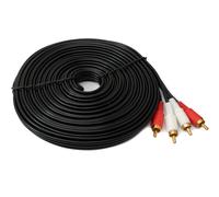Cinch 2 RCA Cavo 15 M Spina A Spina Stereo AV Adattatore In Nero