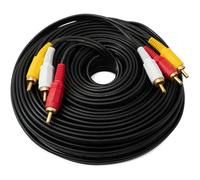 Cinch 3 RCA Cavo 20 M Spina A Spina Stereo E Composite AV Adattatore Nero