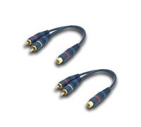 Cinch Cable Audio Splitter,15CM(RCA Y Cable, 2Pack, Blue)