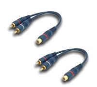 Cinch Cable Audio Splitter,15CM(RCA Y Cable, 2Pack, Blue)