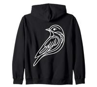 Cinciallegra Linework Ornitologo Felpa con Cappuccio