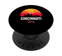Cincinnati Ohio Vintage Sunset Retro City State USA PopSockets PopGrip Adesivo