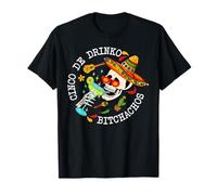 Cinco De Drinko Bitchachos Messicano Cinco De Mayo Bere Maglietta