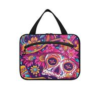Cinco De Mayo Carnevale dei Morti Hanging Bag per le Donne con Gancio, Designer Impermeabile Caso di Trucco per Gli Uomini Viaggi bolso de Mano para Hombre L