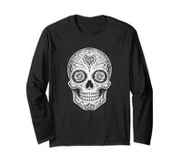 Cinco de Mayo Giorno dei Morti Cranio Occhi Rosa Maglia a Manica