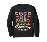 Cinco De Mayo is My Birthday 5th May Compleanno Uomini Donne Bambini Maglia a Manica