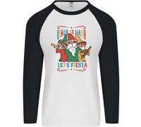 Cinco De Mayo Lets Fiesta Divertente Gnomi Uomo L/S Baseball T-Shirt