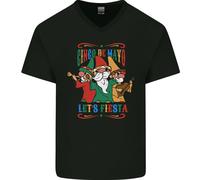 Cinco De Mayo Lets Fiesta Divertente Gnomi Uomo Scollo A V Cotone T-Shirt