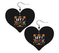 Cinco De Mayo Let'S Fiesta Orecchini in pelle per donna Orecchini pendenti con ciondolo a forma di cuore con gancio Regali per ragazza adulta