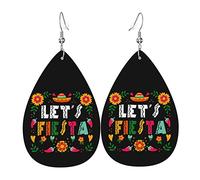 Cinco De Mayo Let'S Fiesta Orecchini in pelle per donna Orecchini pendenti pendenti con gancio Regali per ragazza adulta
